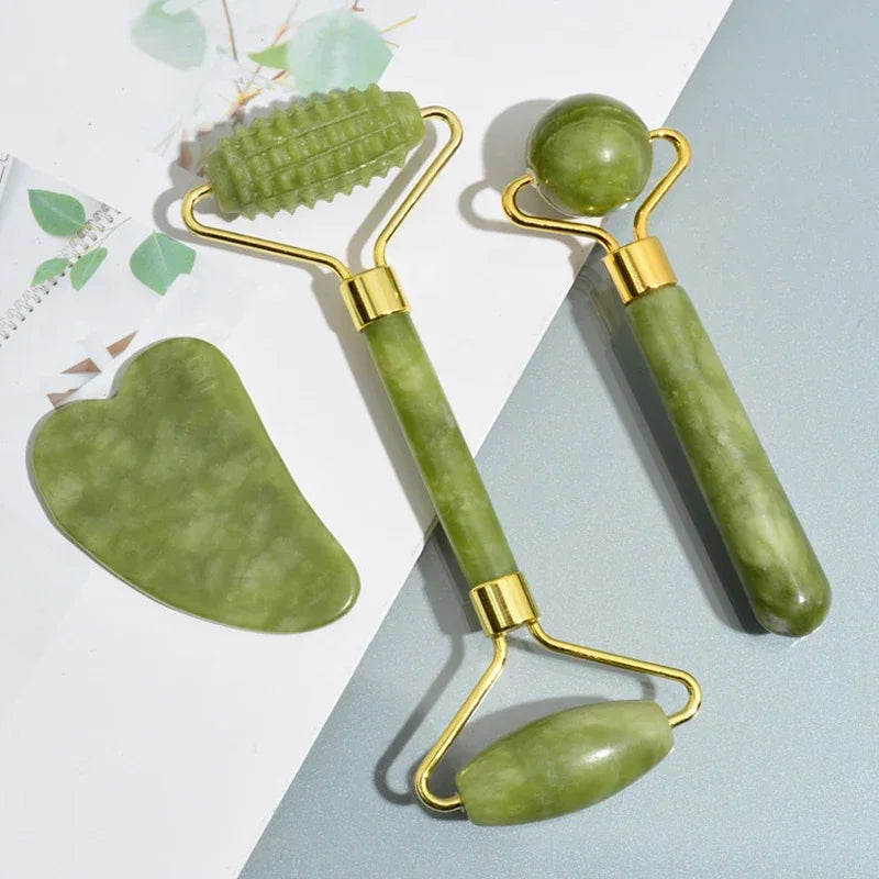Glow Luxe Jade Sculpting Roller & Gua Sha Set