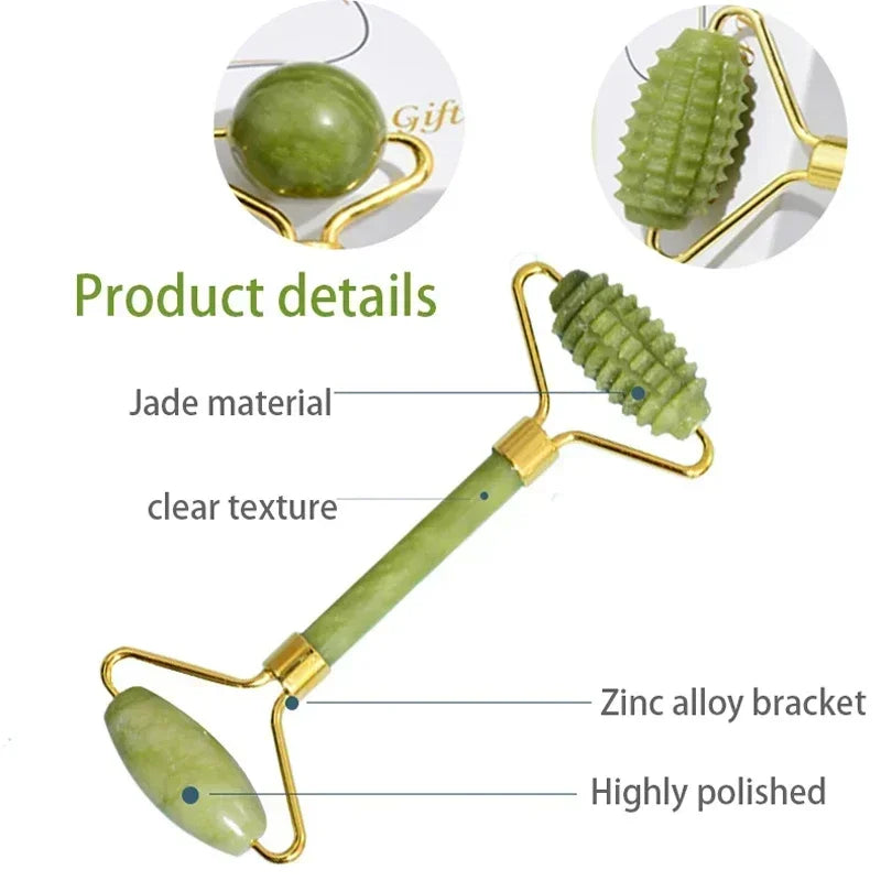 Glow Luxe Jade Sculpting Roller & Gua Sha Set