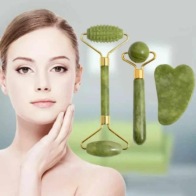 Glow Luxe Jade Sculpting Roller & Gua Sha Set